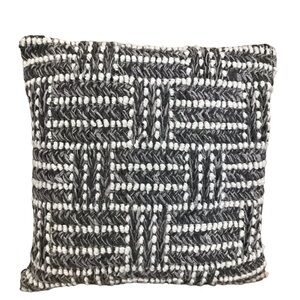 Woven Black and White Throw Pillow